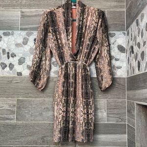 EUC - Bar III peach snakeskin dress - size L